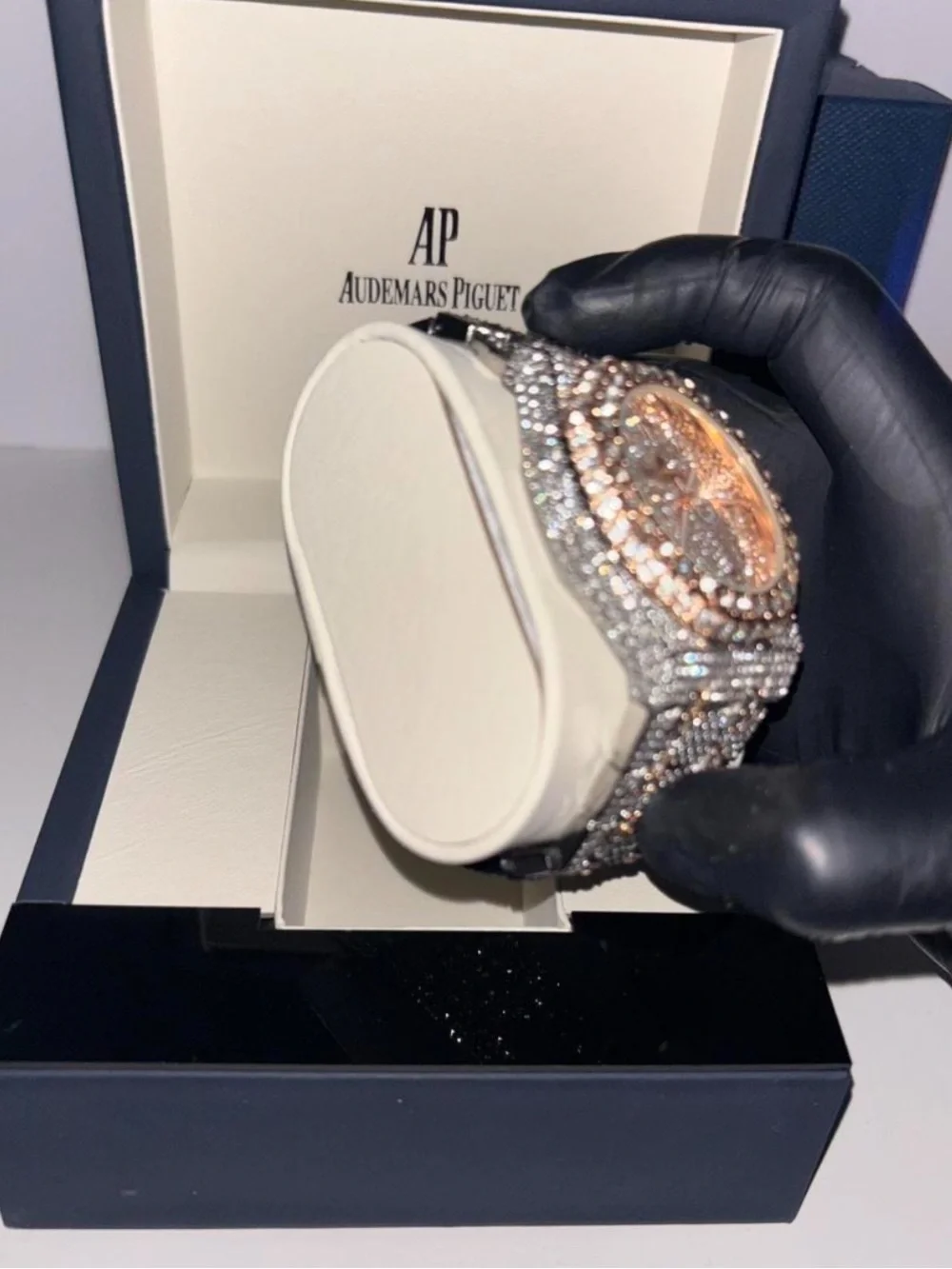 Audemars Piguet Rose Gold and Diamond Pavé Bracelet Watch